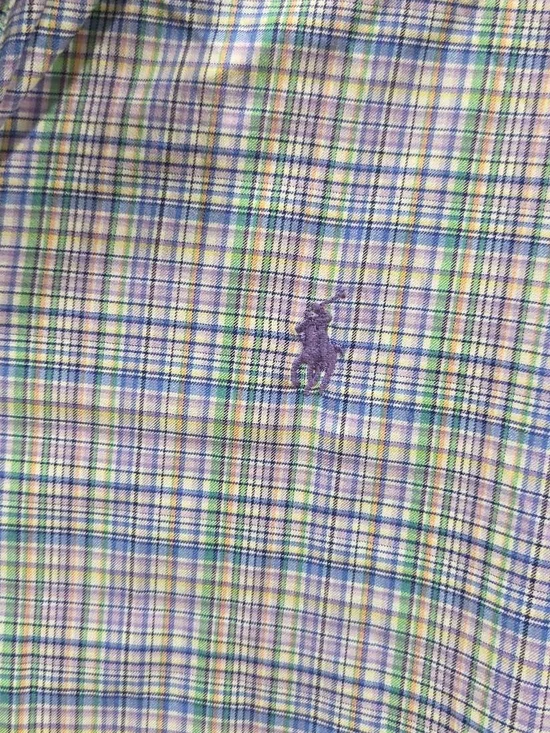 Ralph Lauren Lavender and Green Plaid Button-Down Shirt - Picture 3 of 3